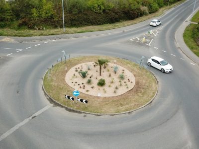 Aerial shot of roundabout